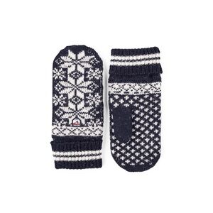 Hestra Black and Cream Snowflake Mittens
